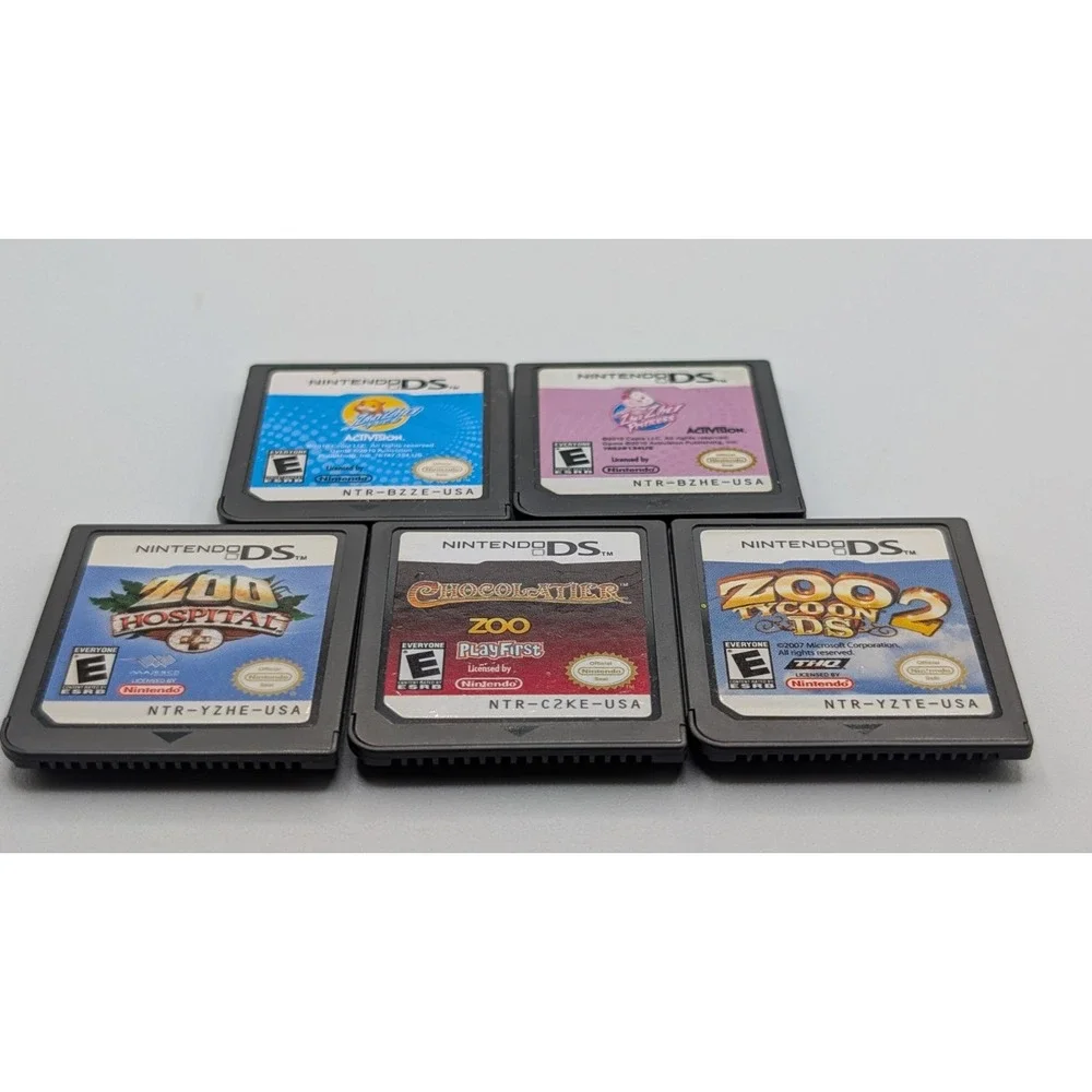 Nintendo DS Zoo And Zhu Zhu Based Games Mixed Lot of 5 Cartridges Only